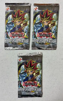 🔥YU-GI-OH! METAL RAIDERS UNOPENED BOOSTER PACK 1996 3 PACKS - Image 1
