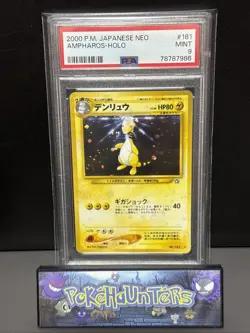 Pokemon Card Ampharos No.181 Neo Genesis Set Rare Holo Japanese PSA 9 GEM MINT - Image 1
