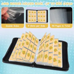 900 Pocket Baseball Card Binder with Sleeves - Trading Card Storage Organizer - Image 5
