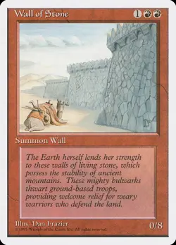MTG - Wall of Stone - Fourth Edition - X1 - (NM) - - Image 1