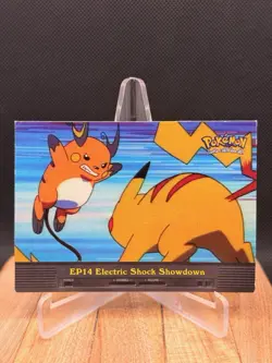 Pokemon Topps TV Animation Edition EP14 Electric Shock Showdown LP Blue Logo - Image 1