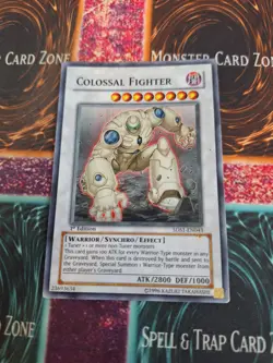 Yugioh Colossal Fighter 5DS1-EN043 Super Rare 1st Edition Moderately Played - Image 1