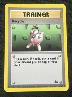 Recycle 61/62 Common Fossil Unlimited Pokemon Card NM - Image 1