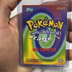 SQUIRTLE - # 07 - TOPPS SERIES E7 OF 12 BLUE LOGO Pokemon Card LP TCG Non Holo - Image 3