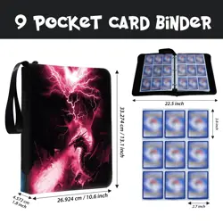 Trading Card Binder 9 Pocket, Card Collection Binder Book, Card Binder with S... - Image 2