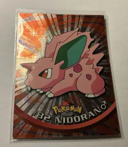 Nidoran #32 Foil Holo Card - Pokemon Topps TV Animation Black Logo LP - Image 1