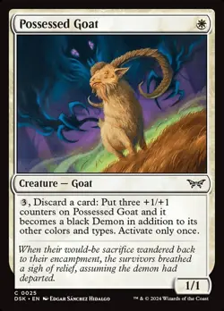 Possessed Goat, Duskmourn: House of Horrors, MTG, Common Card, 0025 - Image 1