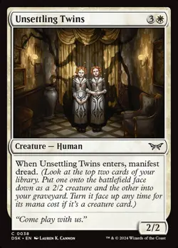 Unsettling Twins, Duskmourn: House of Horrors, MTG, Common Card, 0038 - Image 1