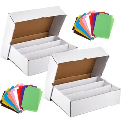2 Pcs Card Storage Box with 50 Pcs Dividers Trading Box Trading Cases, Holds ... - Image 1