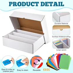2 Pcs Card Storage Box with 50 Pcs Dividers Trading Box Trading Cases, Holds ... - Image 3