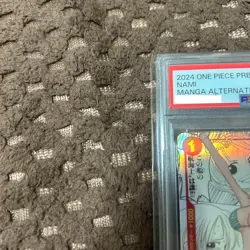 PSA9 ONE PIECE Card Game Nami OP01-016 Manga Alt Art Parallel The Best Japanese - Image 2