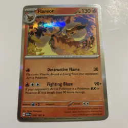 Pokemon Flareon 136/165 Holo Scarlet Violet 151 Card NM - Image 1