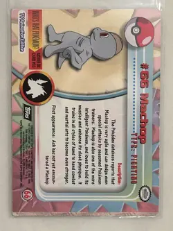 Pokemon Topps Machop #66 TV Animation Edition Black Foil MISPRINT BOTTOM CARD - Image 2