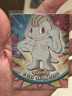 Pokemon Topps Machop #66 TV Animation Edition Black Foil MISPRINT BOTTOM CARD - Image 5