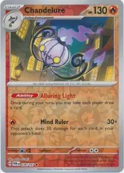 Chandelure 038/167 Reverse Holo Twilight Masquerade TWM Pokemon Card NM - Image 1
