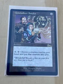 MTG Quicksilver Amulet Artifact Douglas Shuler 99 130/143 Deckmaster Magic Card - Image 1