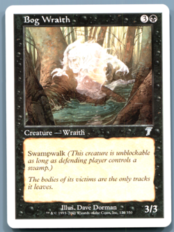 MTG Bog Wraith 7th Edition #123 7ED Uncommon - Image 1