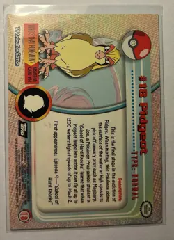 Pokemon Pidgeot #18 Topps 1999 TV Animation Ed Holo Foil Topps Black Logo LP - Image 2