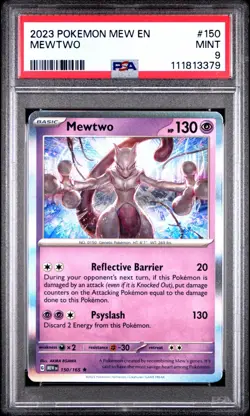 2023 POKEMON MEW EN-151 150 MEWTWO PSA MINT 9 - Image 1