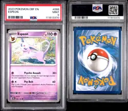 2023 POKEMON OBF EN-OBSIDIAN FLAMES 086 ESPEON PSA MINT 9 - Image 2