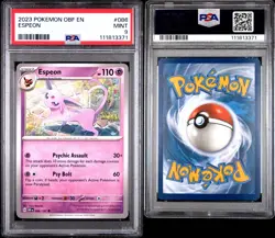 2023 POKEMON OBF EN-OBSIDIAN FLAMES 086 ESPEON PSA MINT 9 - Image 3