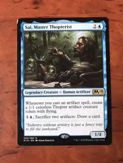 Sai Master Thopterist MTG Magic the Gathering Card LP Lightly Played Core M19 - Image 1