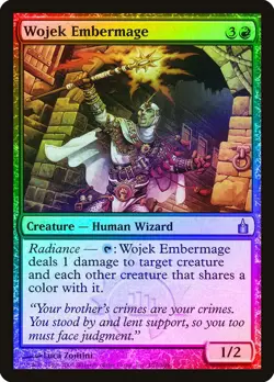 Magic the Gathering WOJEK EMBERMAGE #152/306 Ravnica 2005 Uncommon Foil Red NM - Image 1