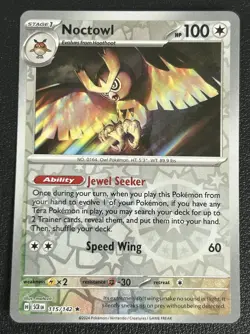 Noctowl 115/142 Stellar Crown Reverse Holo Rare Pokemon TCG Card NM - Image 1