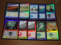 FOIL Lands lot Odyssey Japanese x10 mtg SP,MP [FC] E - Image 1