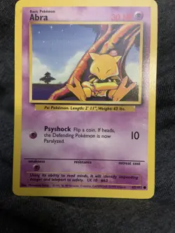 Pokemon Abra 1st Edition Shadowless 43/102 NM - Image 1