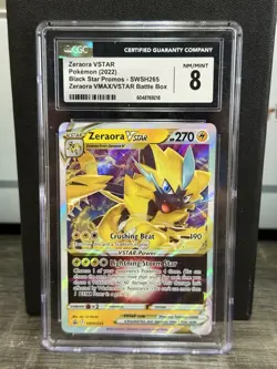 Pokemon TCG 2022 Black Star Promo Swsh265 Zeraora Black/vstar Battle Box Cgc 8 - Image 1