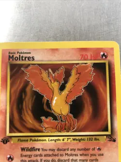Fossil Moltres 1st Edition 27/62 Non Holo Base Set Pokemon Card -Good Condition - Image 3