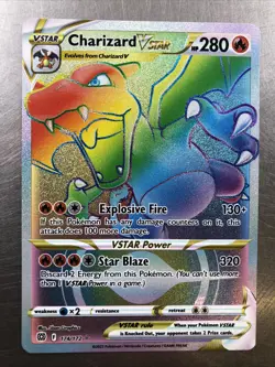 Charizard VSTAR Rainbow Rare Pokemon Card Brilliant Stars 174/172 -Near Mint - Image 1