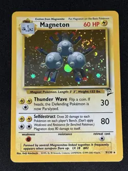 Magneton 009/130 Base Set 2 Holo 2000 Vintage Pokemon Card LP Holo SWIRL - Image 1