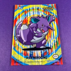 Pokemon Topps 34 Nidoking Puzzle Card 2 OF 10 Blue Logo Series 2 - Image 1