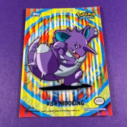 Pokemon Topps 34 Nidoking Puzzle Card 2 OF 10 Blue Logo Series 2 - Image 2