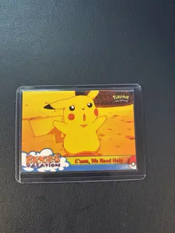1999 Topps Pokemon C'MON WE NEED HELP - PIKACHUS VACATION BLACK LOGO CARD #53 - Image 1
