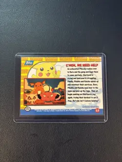 1999 Topps Pokemon C'MON WE NEED HELP - PIKACHUS VACATION BLACK LOGO CARD #53 - Image 2