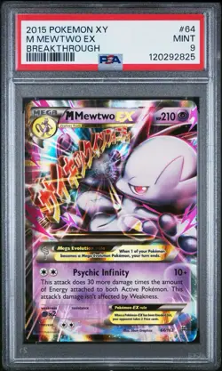 2015 POKEMON XY BREAKTHROUGH #64 M MEWTWO EX BREAKTHROUGH PSA 9 - Image 1