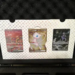 Pokemon - 151 UPC Metal Mew 205/165 Mewtwo SVP052 Mew Ex SVP053 Promo 3 Card Set - Image 1