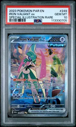 PSA 10 Gem Mint Pokemon 249/182 Iron Valiant EX SIR Alt Art PARen Paradox Rift - Image 1