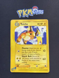Pokemon TCG Raichu Expedition Base Set 61/165 Regular Rare HP. - Image 1