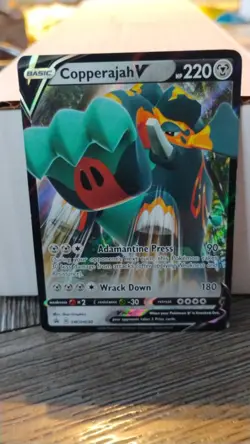 COPPERAJAH V Black Star Promo POKEMON Full-Art Holo 2020 Trading Card SWSH030 - Image 1