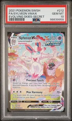 PSA 10 Sylveon VMAX 212/203 Alt Art Evolving Skies Holo Pokemon Card GEM MINT 10 - Image 1