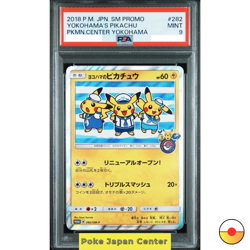 PSA 9 Yokohama's Pikachu 282/SM-P Promo Pokemon Center 2018 Pokemon Card Japan - Image 1