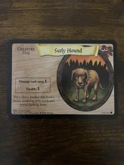 Surly Hound 107/116 Harry Potter Trading Card Game Base Set 2001 Wizards - Image 1