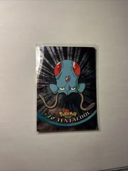 1999 Topps Trading Card Pokemon #72 Tentacool Holo Foil Rare LP - Image 1