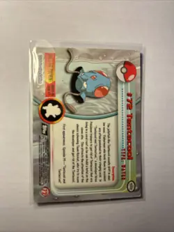 1999 Topps Trading Card Pokemon #72 Tentacool Holo Foil Rare LP - Image 2