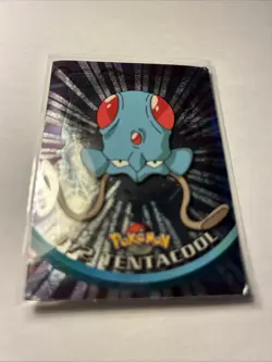 1999 Topps Trading Card Pokemon #72 Tentacool Holo Foil Rare LP - Image 3