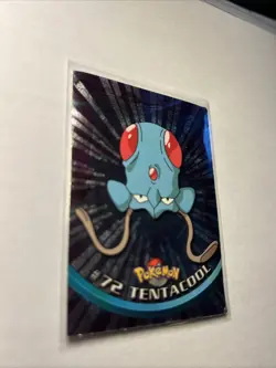 1999 Topps Trading Card Pokemon #72 Tentacool Holo Foil Rare LP - Image 4